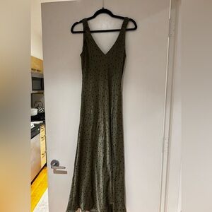 Zara Dark Green Polka Dot Maxi Dress